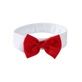Pet Collar Knot Velcro Adjustable Bow Tie (Option: Red And White-S)